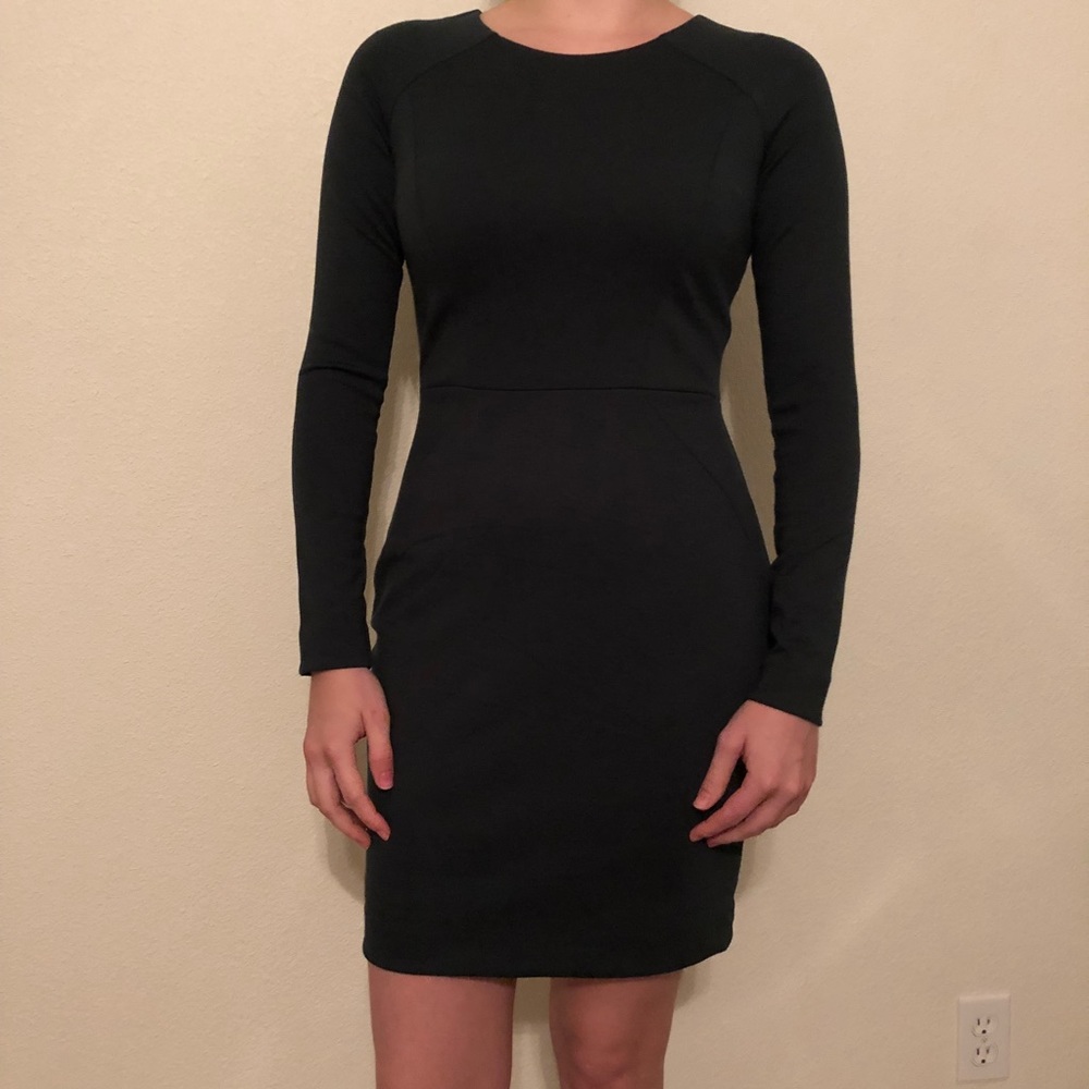 Dark Green Long Sleeve Fitted Winter Dress. NWOT.